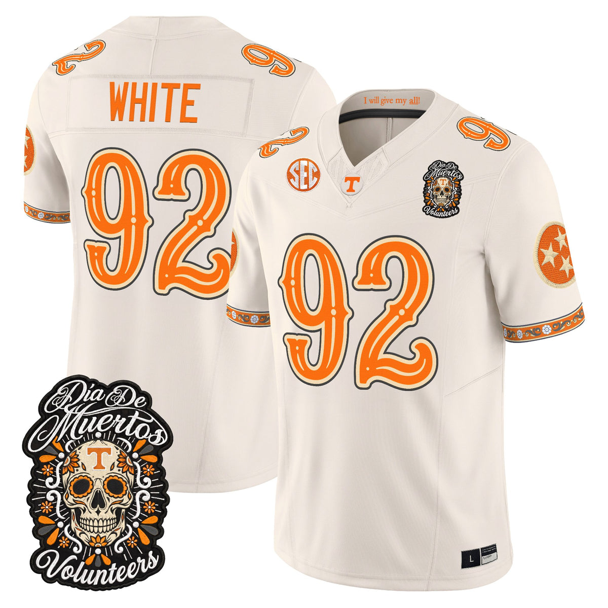  Tennessee Volunteers Día de los Muertos Vapor Limited Jersey - Stitched