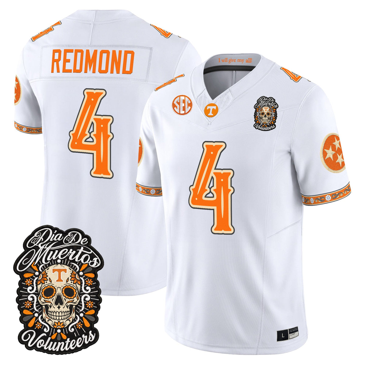  Tennessee Volunteers Día de los Muertos Vapor Limited Jersey - Stitched