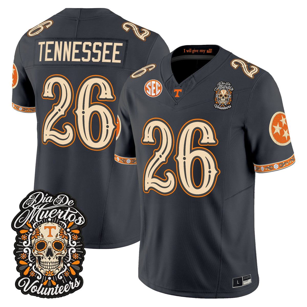  Tennessee Volunteers Día de los Muertos Vapor Limited Jersey - Stitched