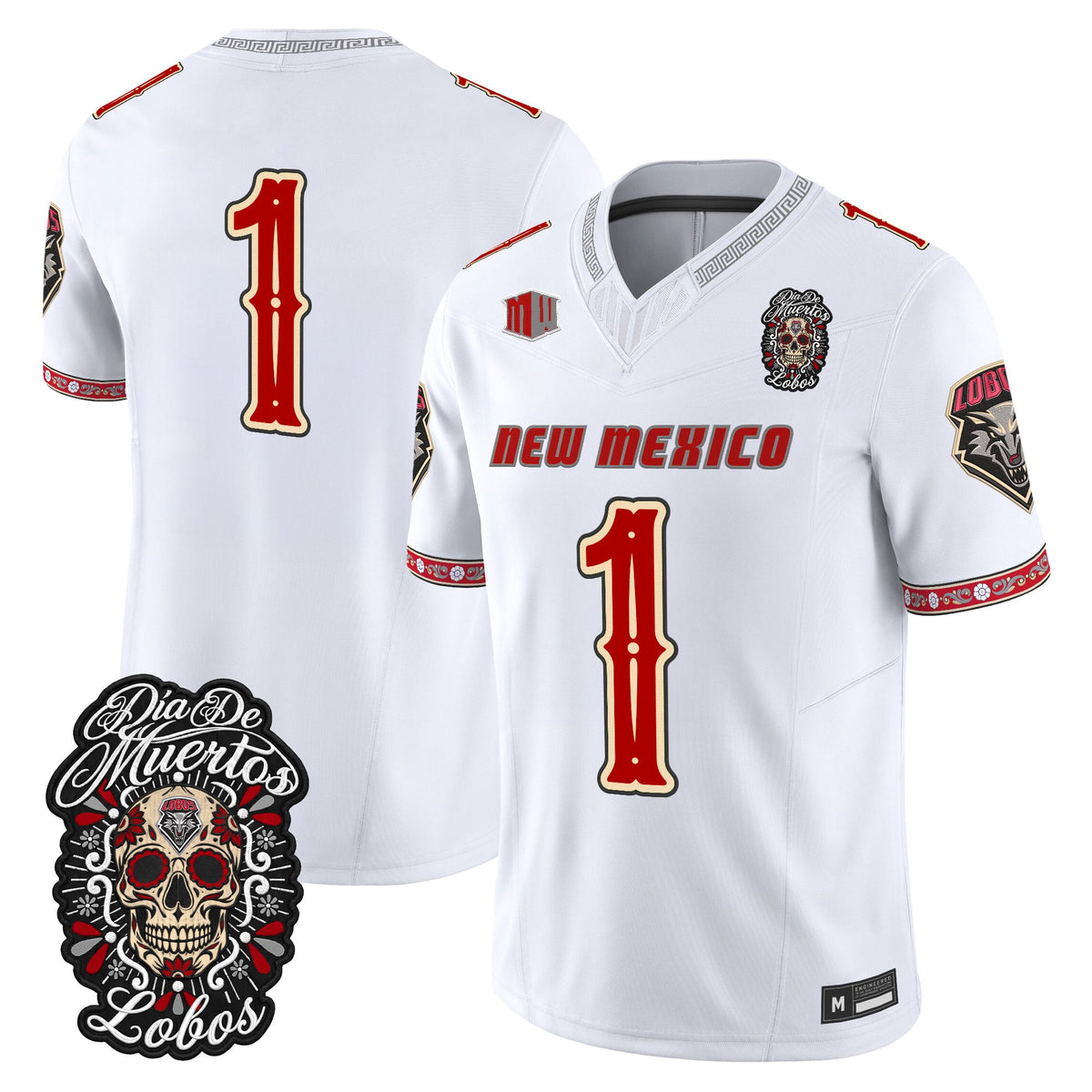  New Mexico Lobos Día de los Muertos Vapor Limited Jersey - Stitched