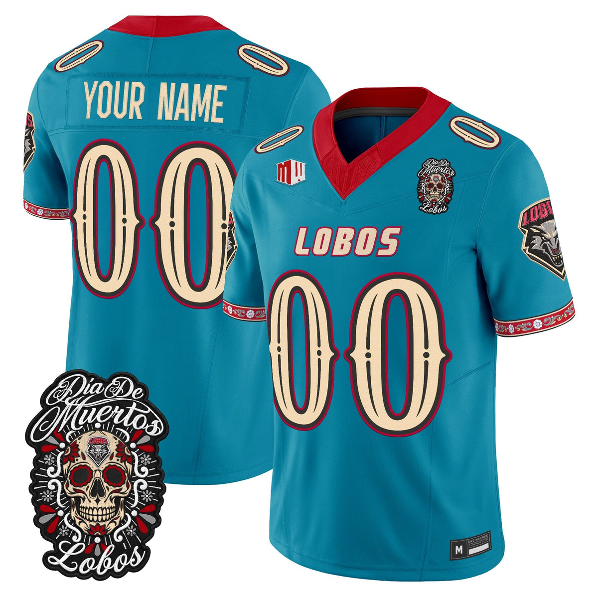 New Mexico Lobos Día de los Muertos Vapor Limited Custom Jersey - Stitched