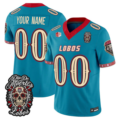 New Mexico Lobos Día de los Muertos Vapor Limited Custom Jersey - Stitched