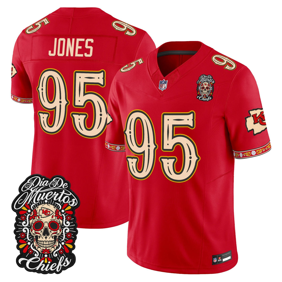 Kansas City Chiefs Día de los Muertos Vapor Limited Jersey - Stitched