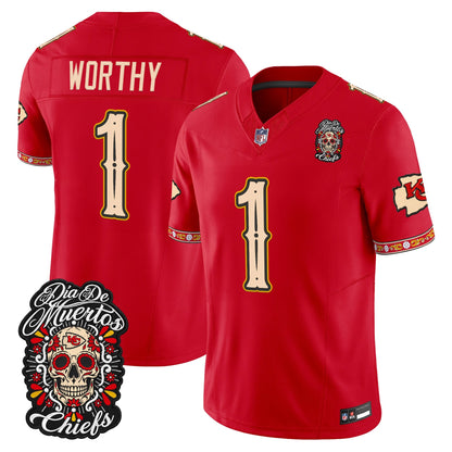 Kansas City Chiefs Día de los Muertos Vapor Limited Jersey - Stitched