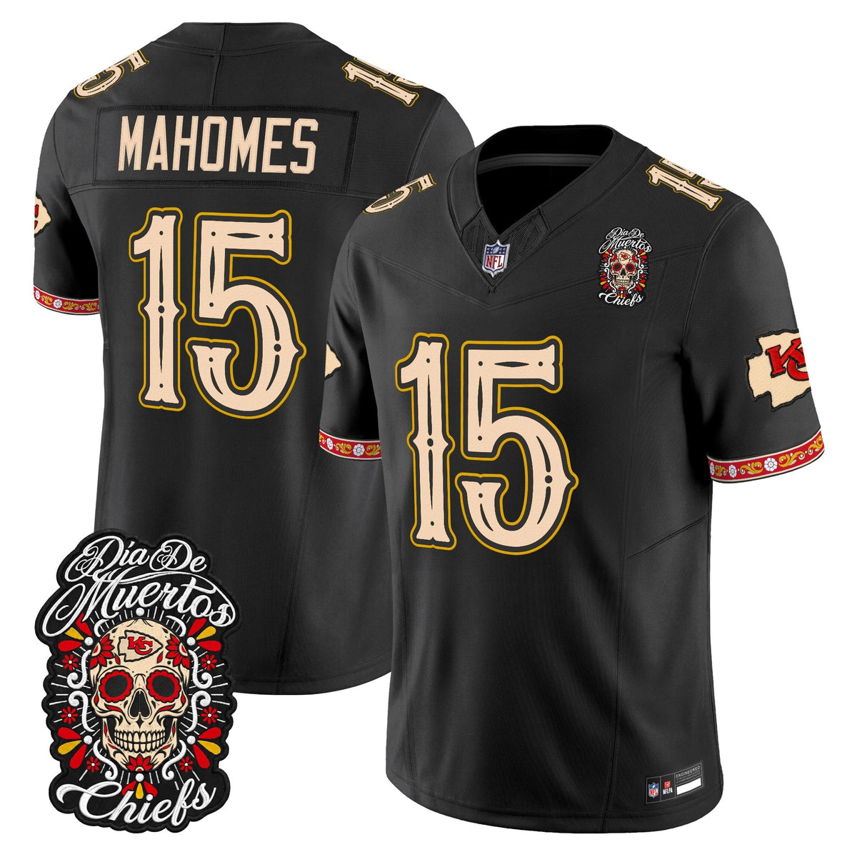 Kansas City Chiefs Día de los Muertos Vapor Limited Jersey - Stitched