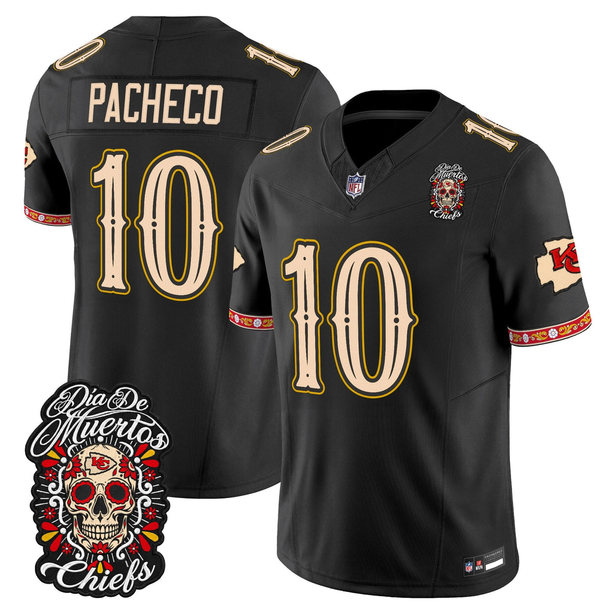 Kansas City Chiefs Día de los Muertos Vapor Limited Jersey - Stitched