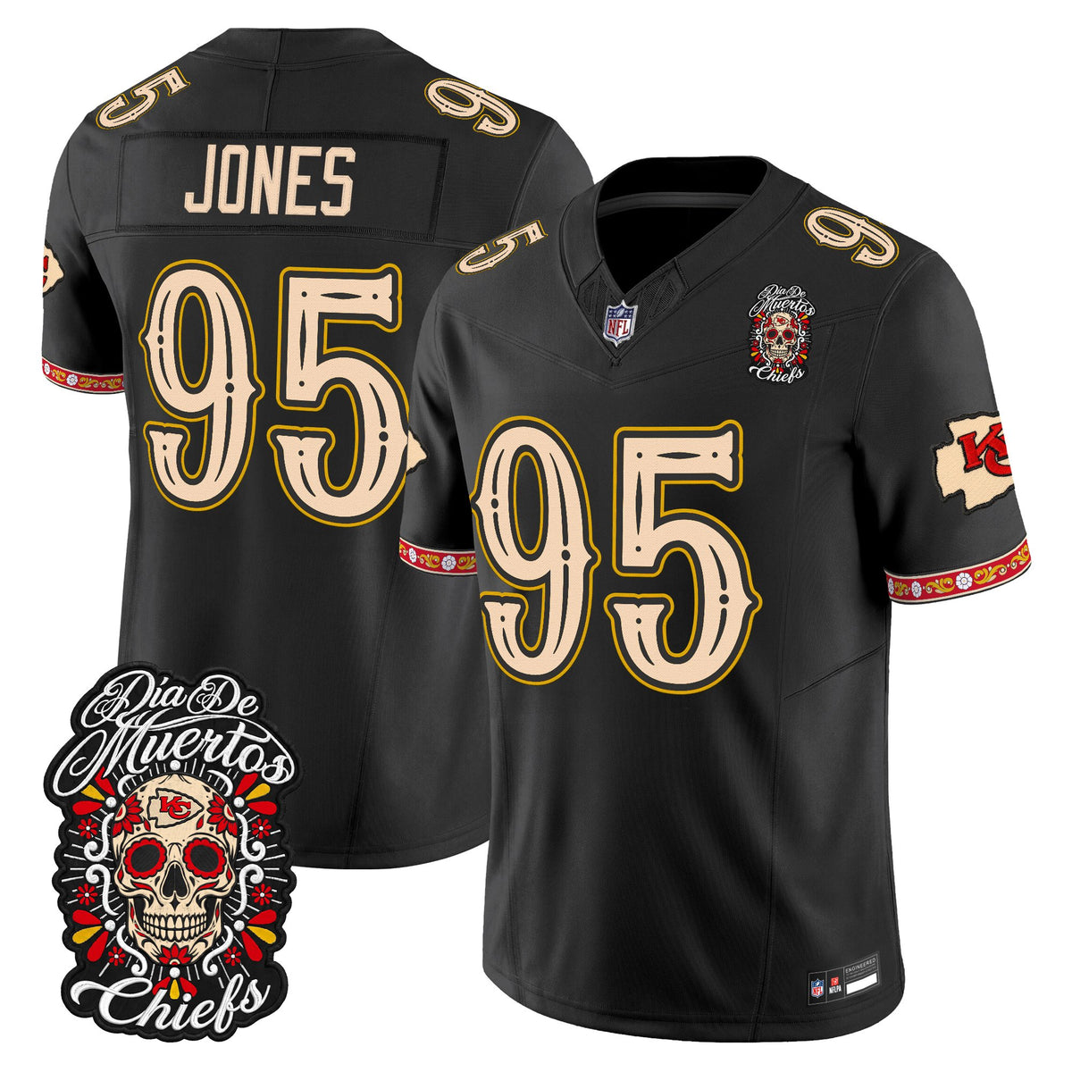 Kansas City Chiefs Día de los Muertos Vapor Limited Jersey - Stitched