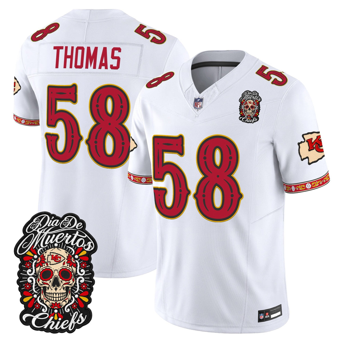 Kansas City Chiefs Día de los Muertos Vapor Limited Jersey - Stitched