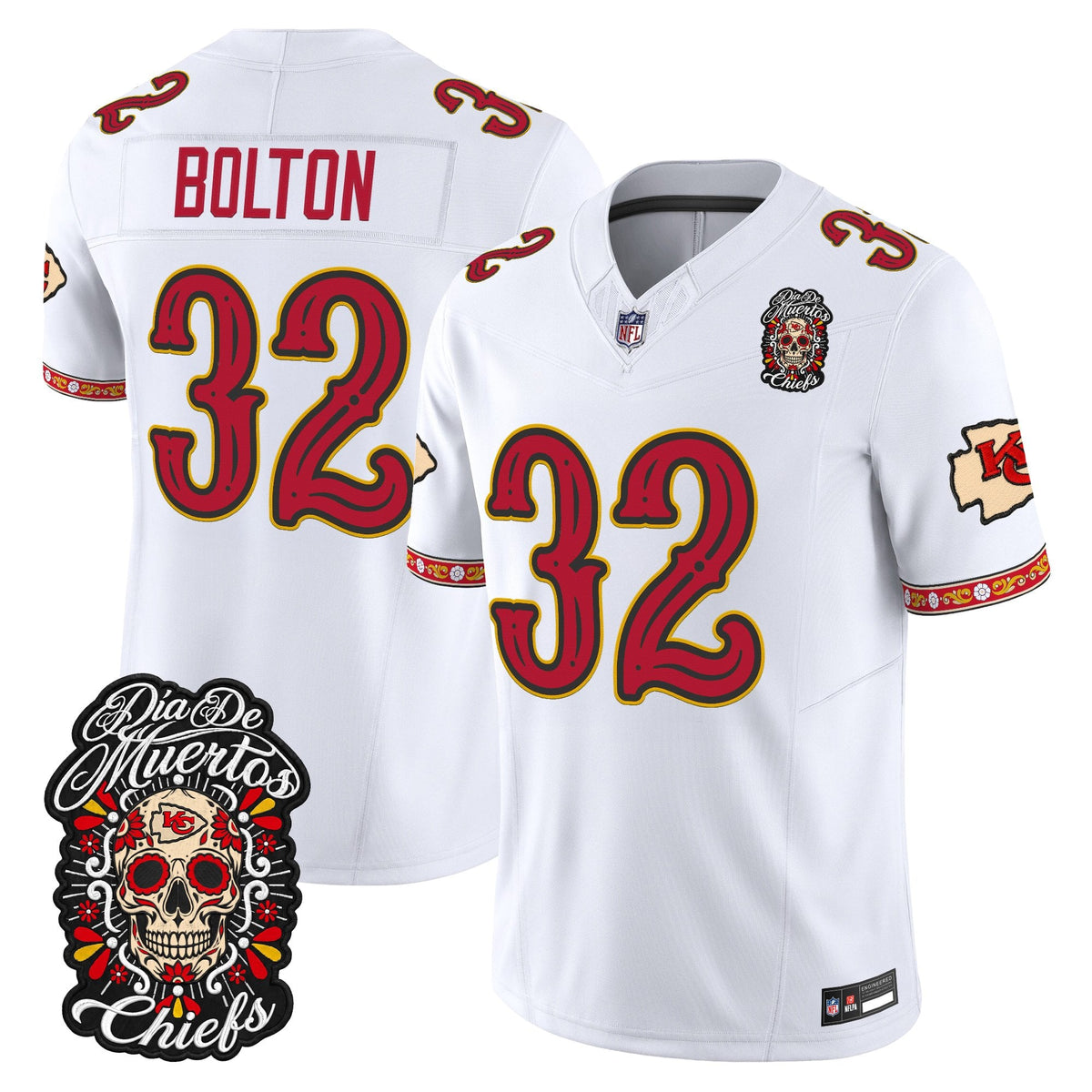Kansas City Chiefs Día de los Muertos Vapor Limited Jersey - Stitched