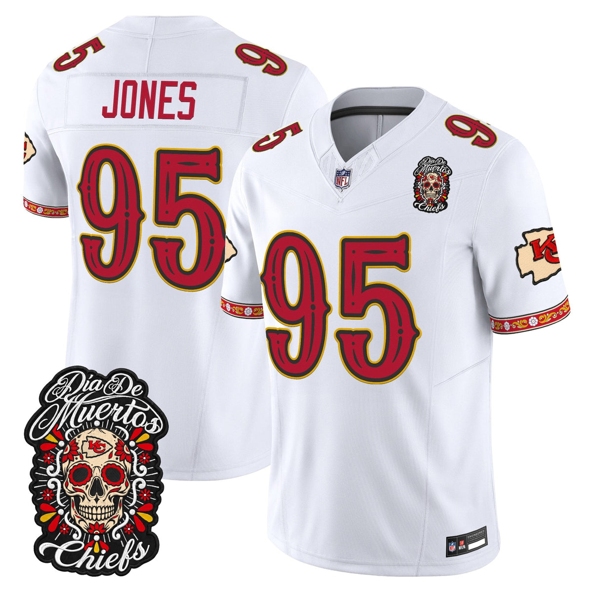Kansas City Chiefs Día de los Muertos Vapor Limited Jersey - Stitched