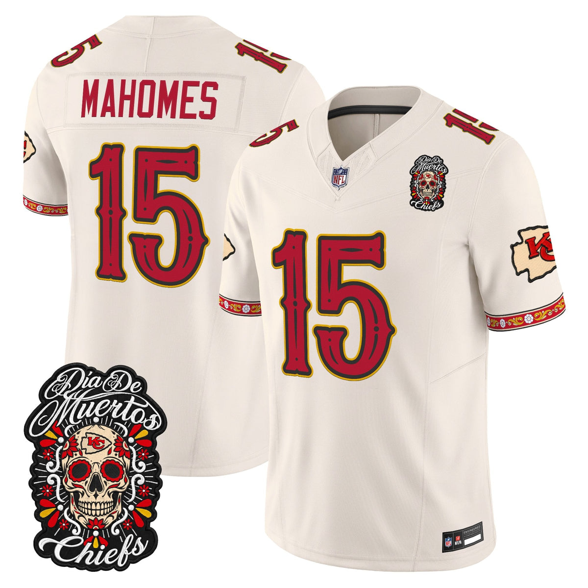 Kansas City Chiefs Día de los Muertos Vapor Limited Jersey - Stitched