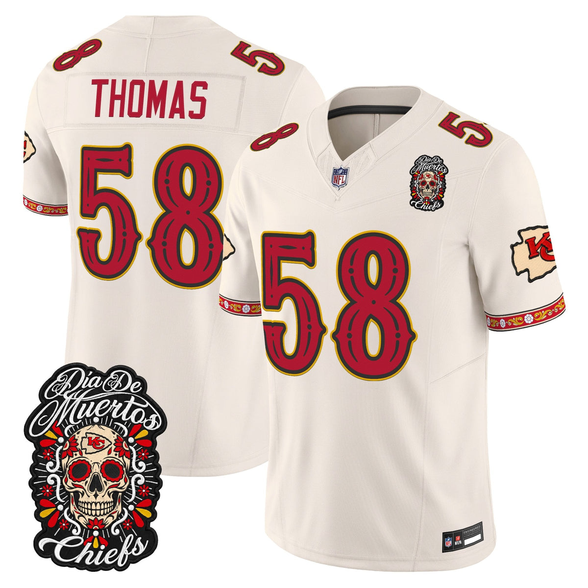Kansas City Chiefs Día de los Muertos Vapor Limited Jersey - Stitched
