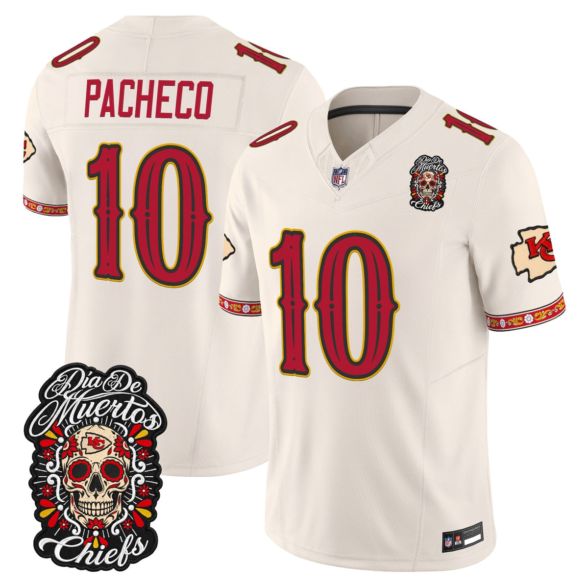 Kansas City Chiefs Día de los Muertos Vapor Limited Jersey - Stitched
