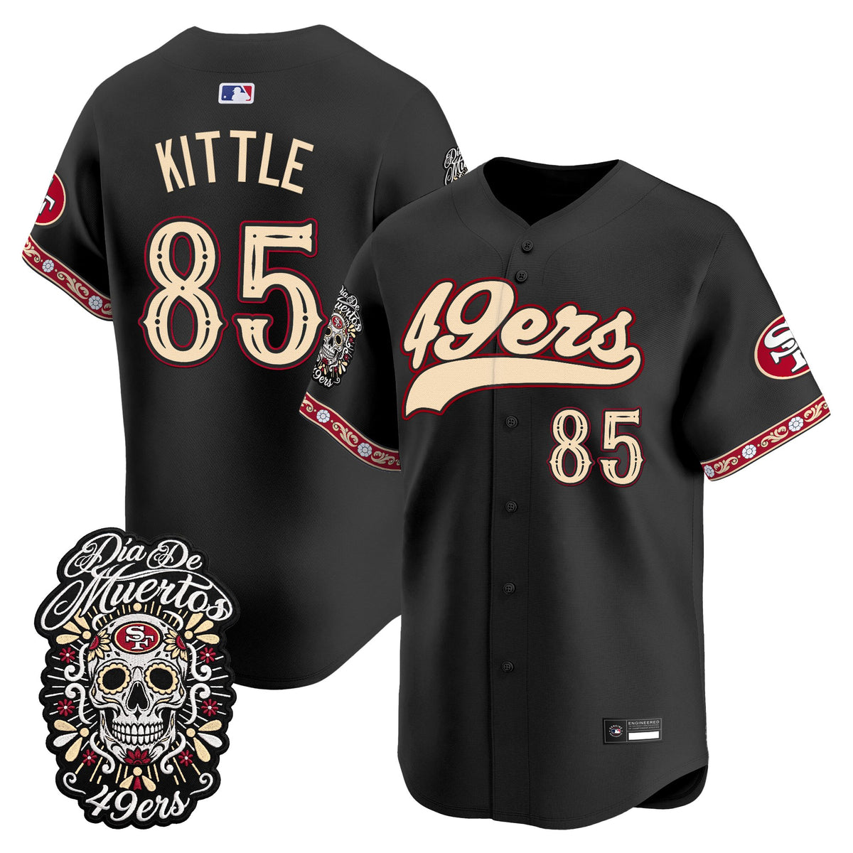 Men's San Francisco 49ers Día de los Muertos Vapor Limited Baseball Jersey - All Stitched