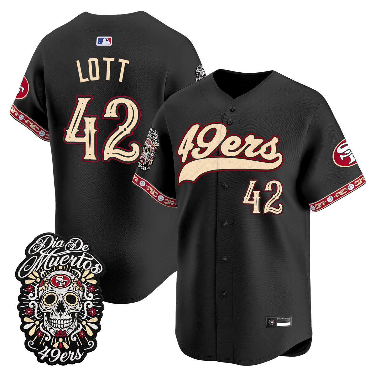 Men's San Francisco 49ers Día de los Muertos Vapor Limited Baseball Jersey - All Stitched