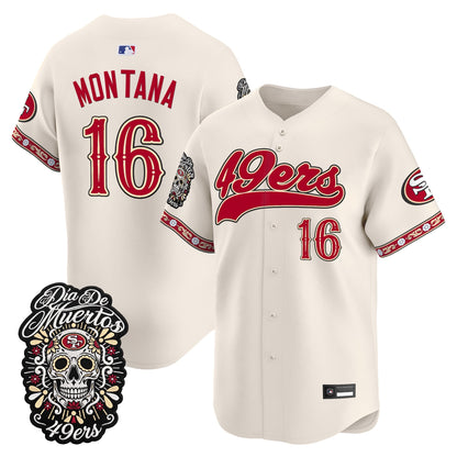 Men's San Francisco 49ers Día de los Muertos Vapor Limited Baseball Jersey - All Stitched