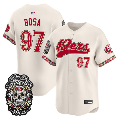 Men's San Francisco 49ers Día de los Muertos Vapor Limited Baseball Jersey - All Stitched
