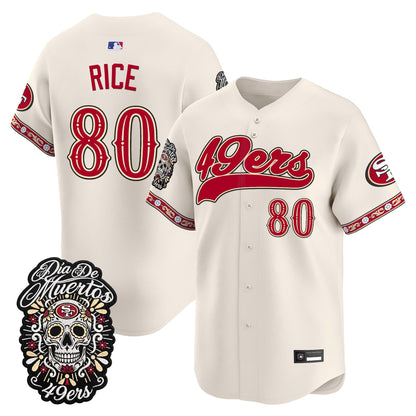 Men's San Francisco 49ers Día de los Muertos Vapor Limited Baseball Jersey - All Stitched