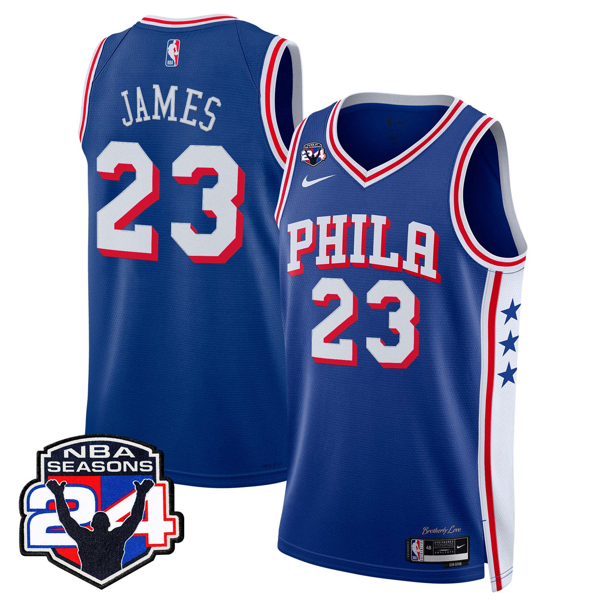  Philadelphia 76ers Swingman Jersey - 24th Season Patch - Stitched