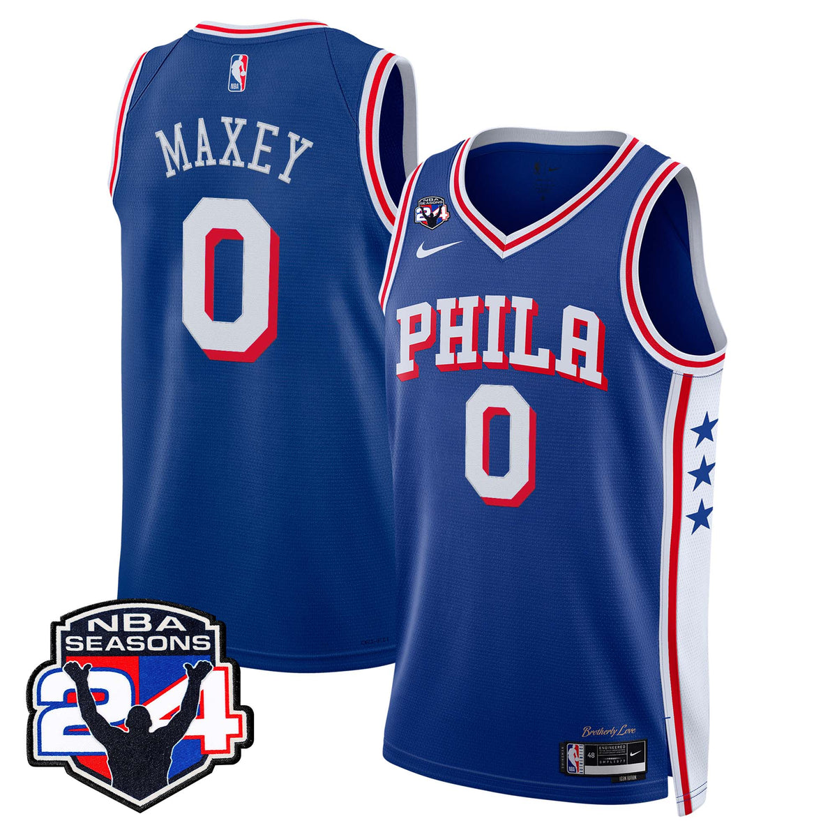  Philadelphia 76ers Swingman Jersey - 24th Season Patch - Stitched
