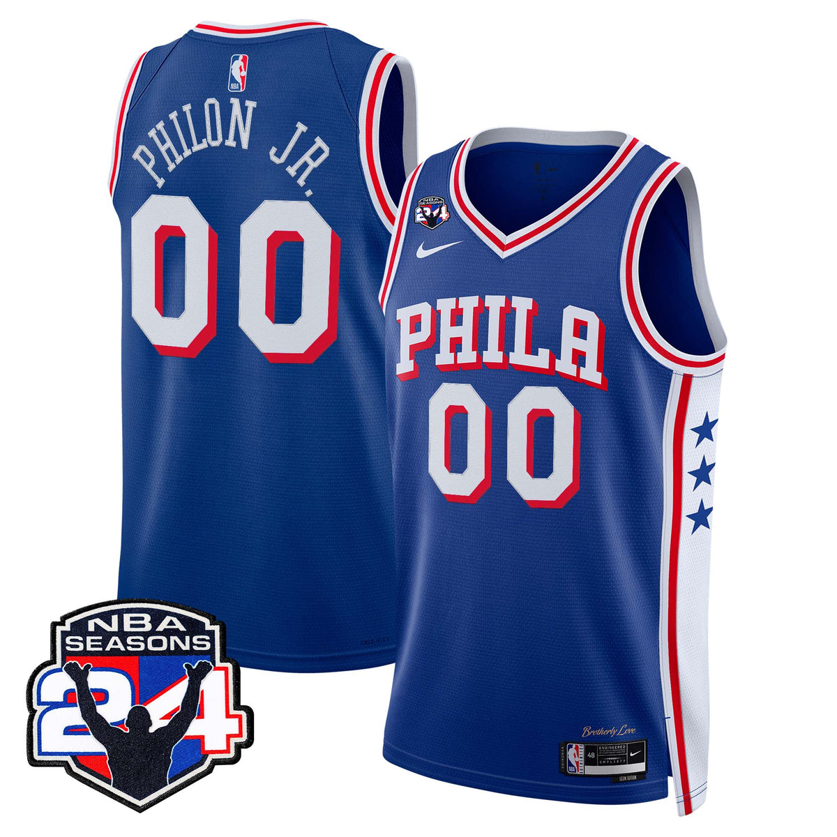  Philadelphia 76ers Swingman Jersey - 24th Season Patch - Stitched