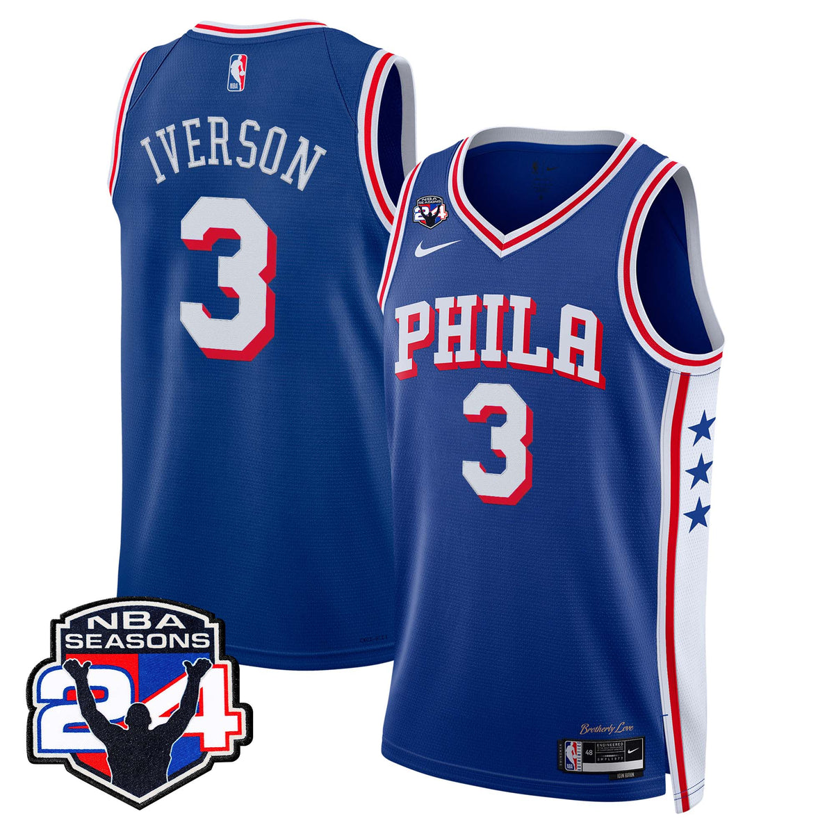  Philadelphia 76ers Swingman Jersey - 24th Season Patch - Stitched