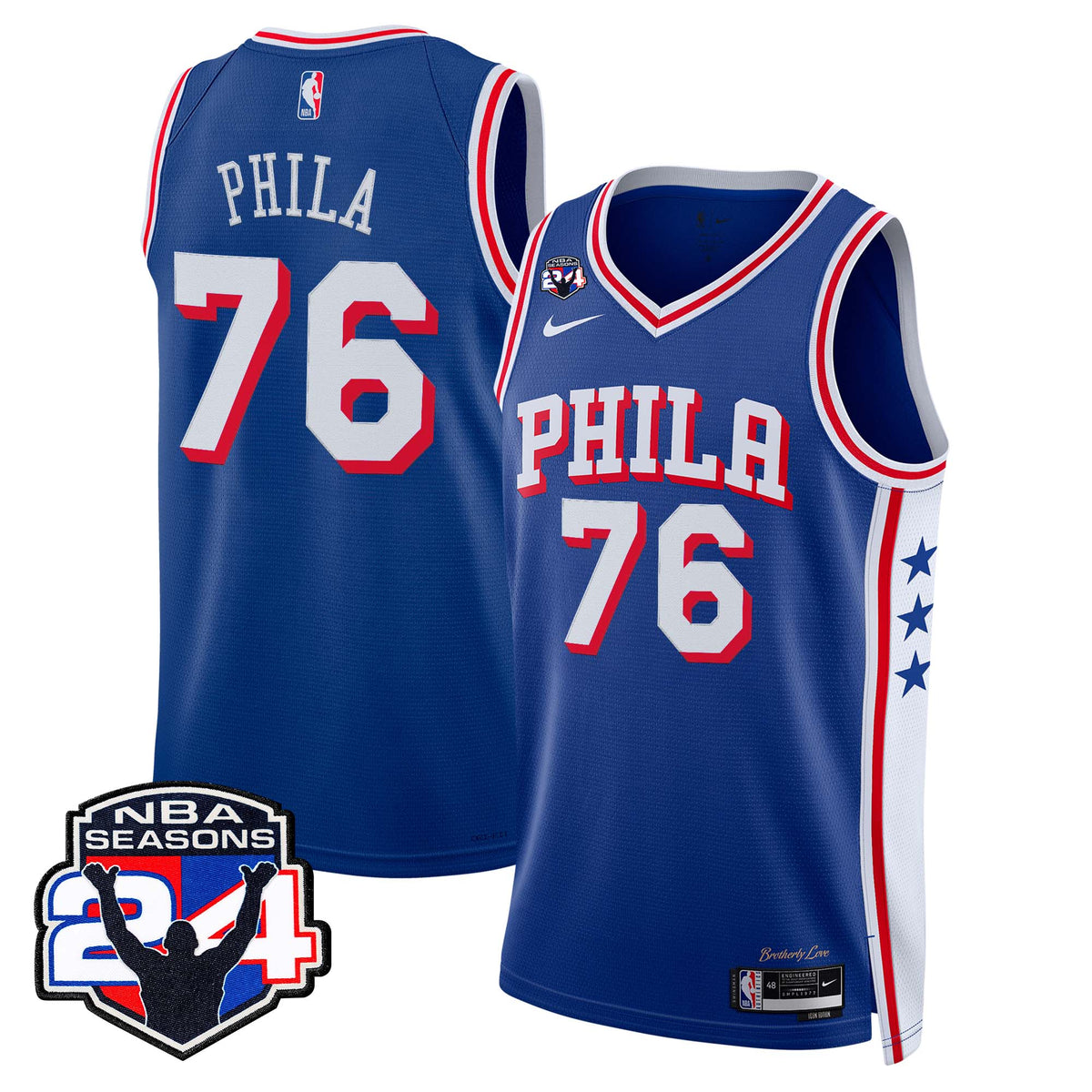  Philadelphia 76ers Swingman Jersey - 24th Season Patch - Stitched