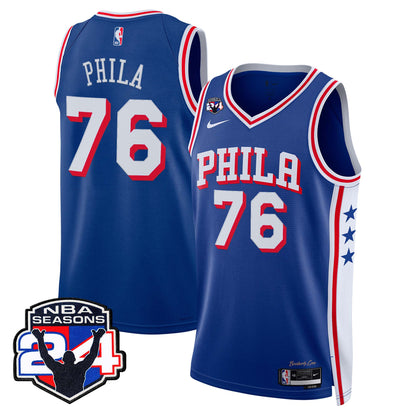  Philadelphia 76ers Swingman Jersey - 24th Season Patch - Stitched