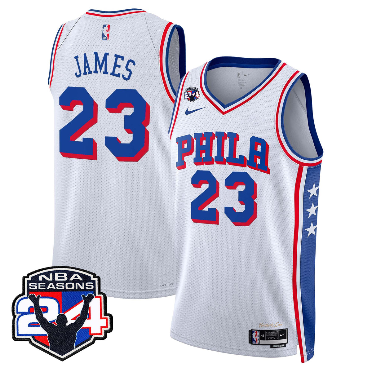  Philadelphia 76ers Swingman Jersey - 24th Season Patch - Stitched