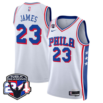  Philadelphia 76ers Swingman Jersey - 24th Season Patch - Stitched
