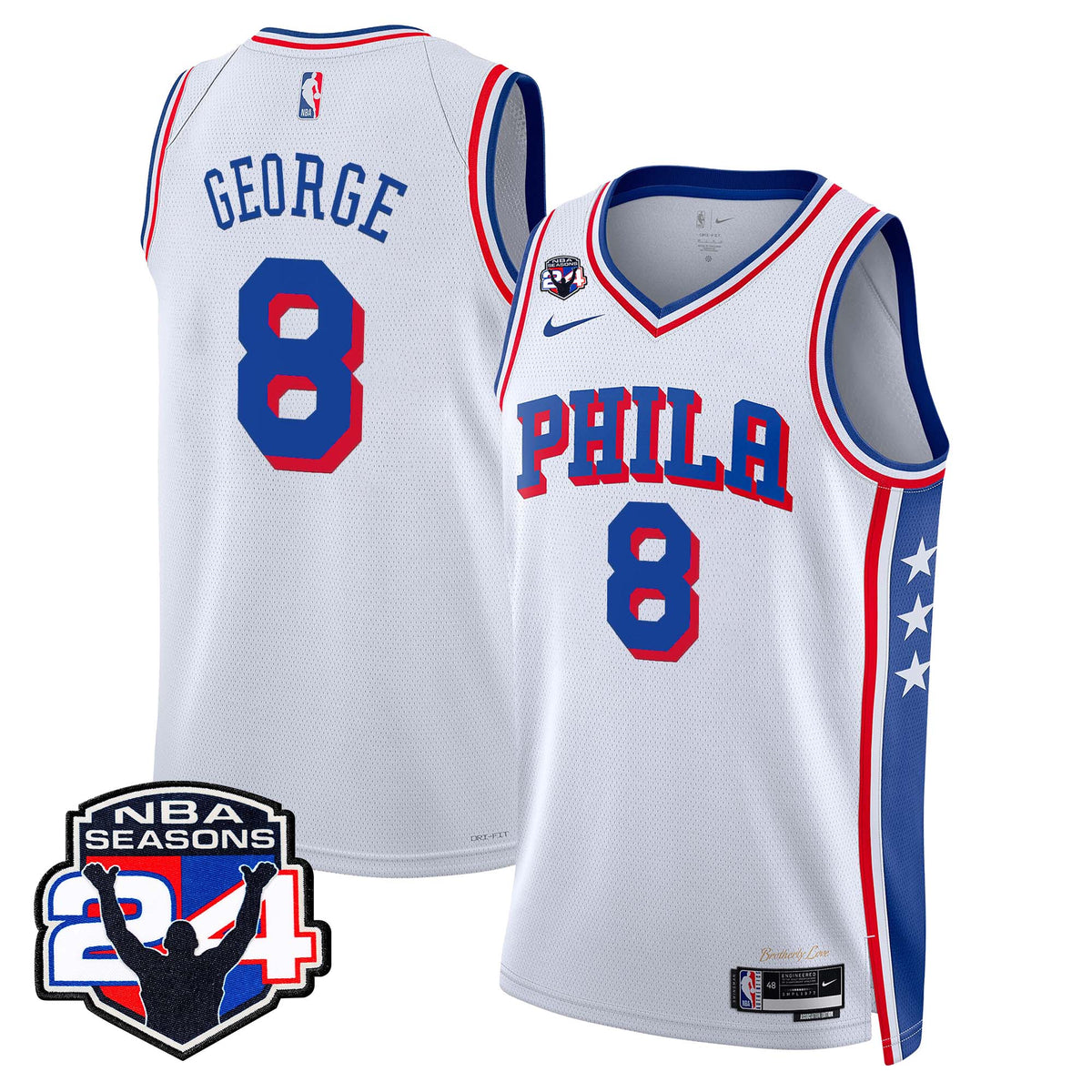  Philadelphia 76ers Swingman Jersey - 24th Season Patch - Stitched