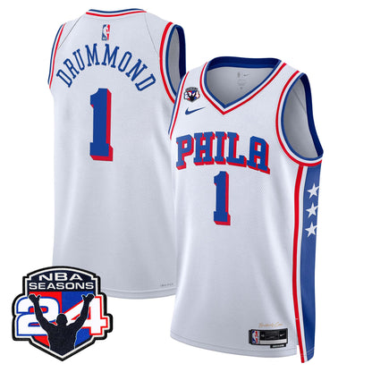  Philadelphia 76ers Swingman Jersey - 24th Season Patch - Stitched