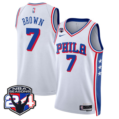  Philadelphia 76ers Swingman Jersey - 24th Season Patch - Stitched