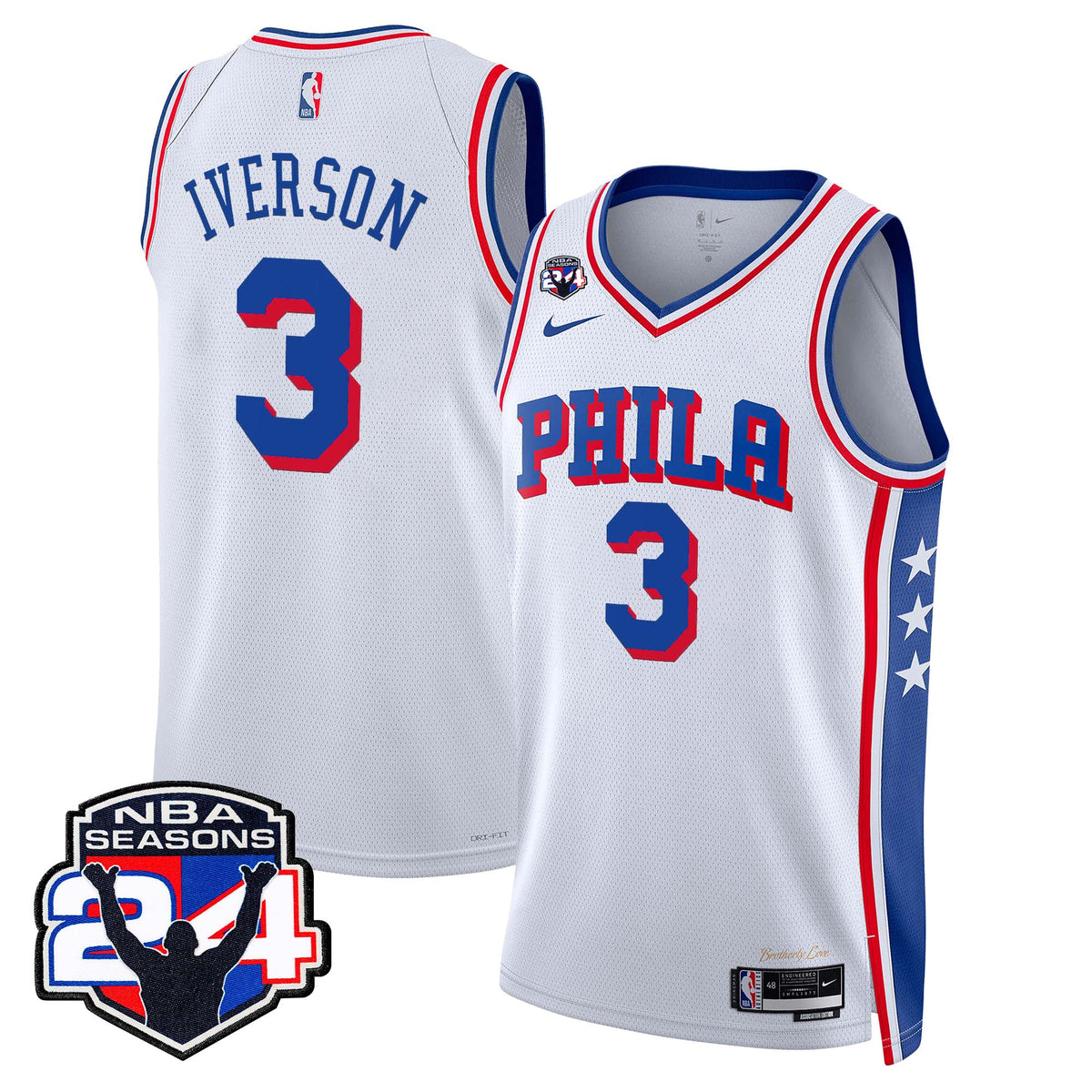  Philadelphia 76ers Swingman Jersey - 24th Season Patch - Stitched