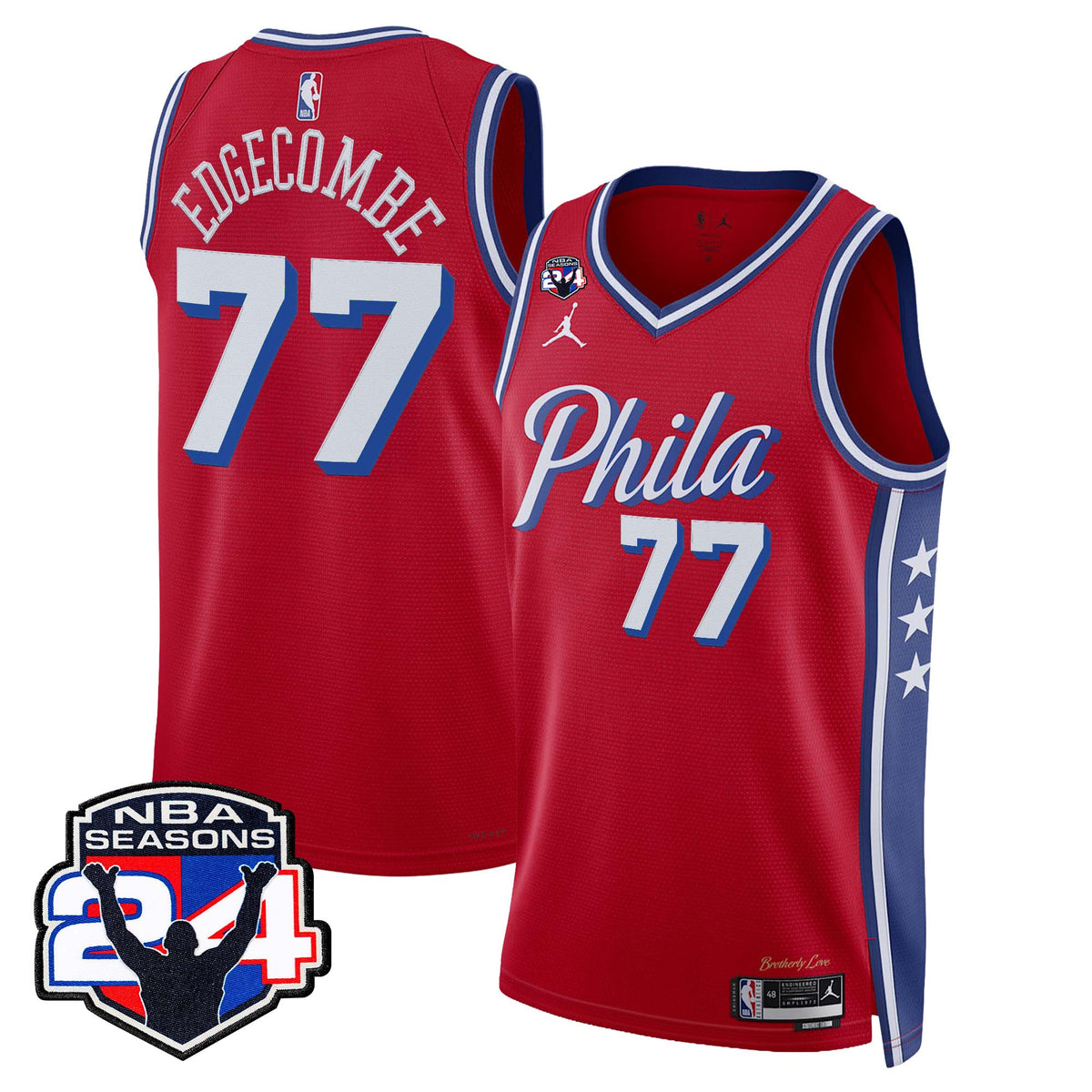  Philadelphia 76ers Swingman Jersey - 24th Season Patch - Stitched