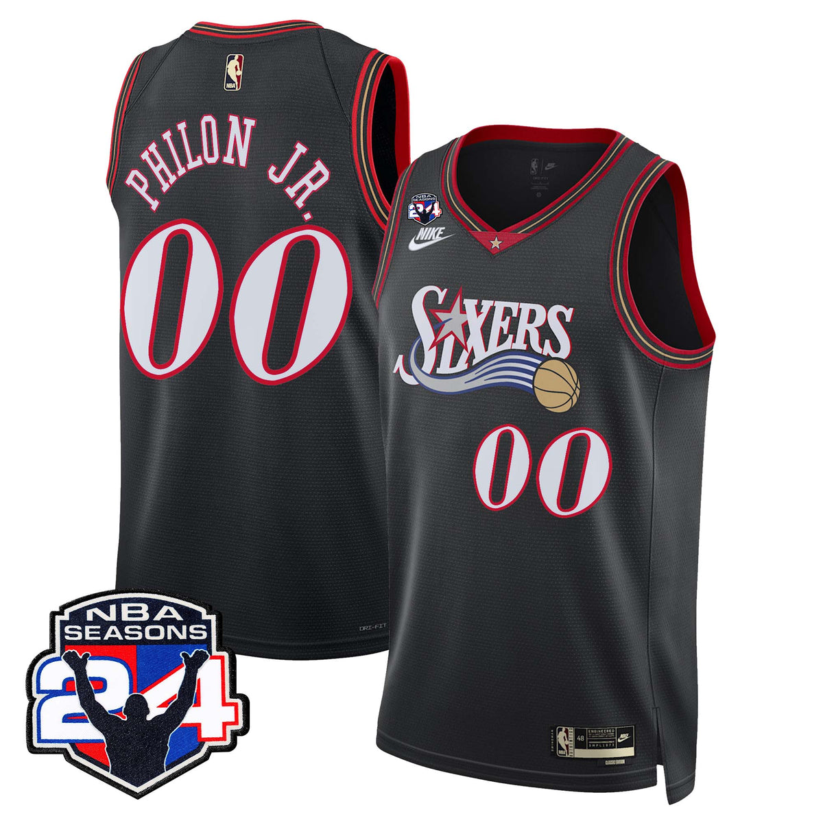  Philadelphia 76ers Swingman Jersey - 24th Season Patch - Stitched