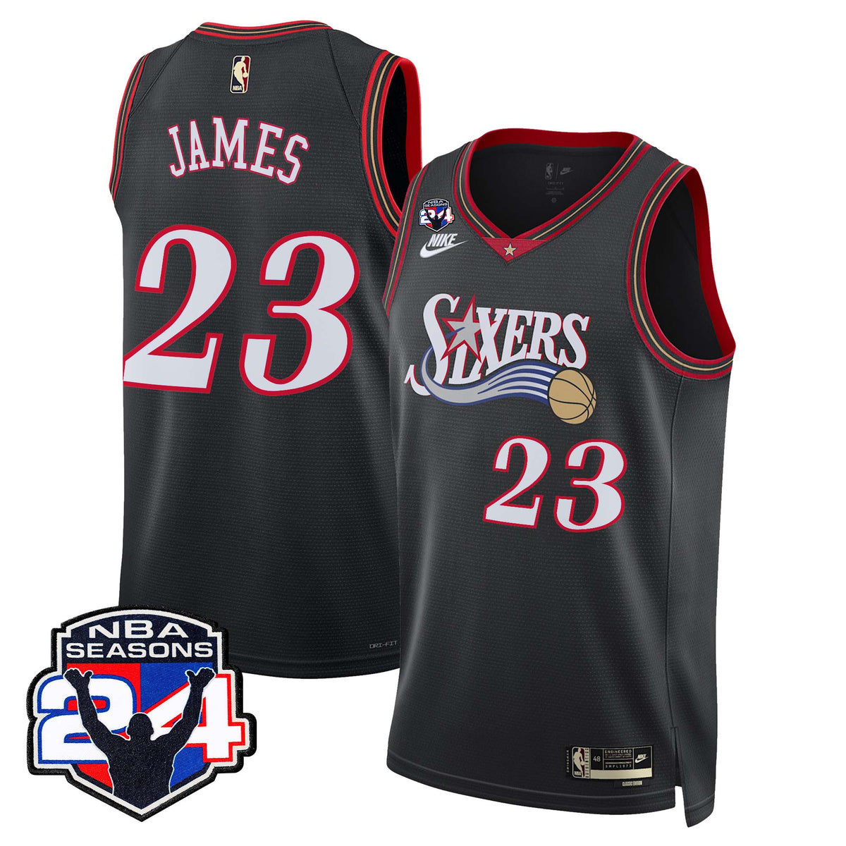  Philadelphia 76ers Swingman Jersey - 24th Season Patch - Stitched