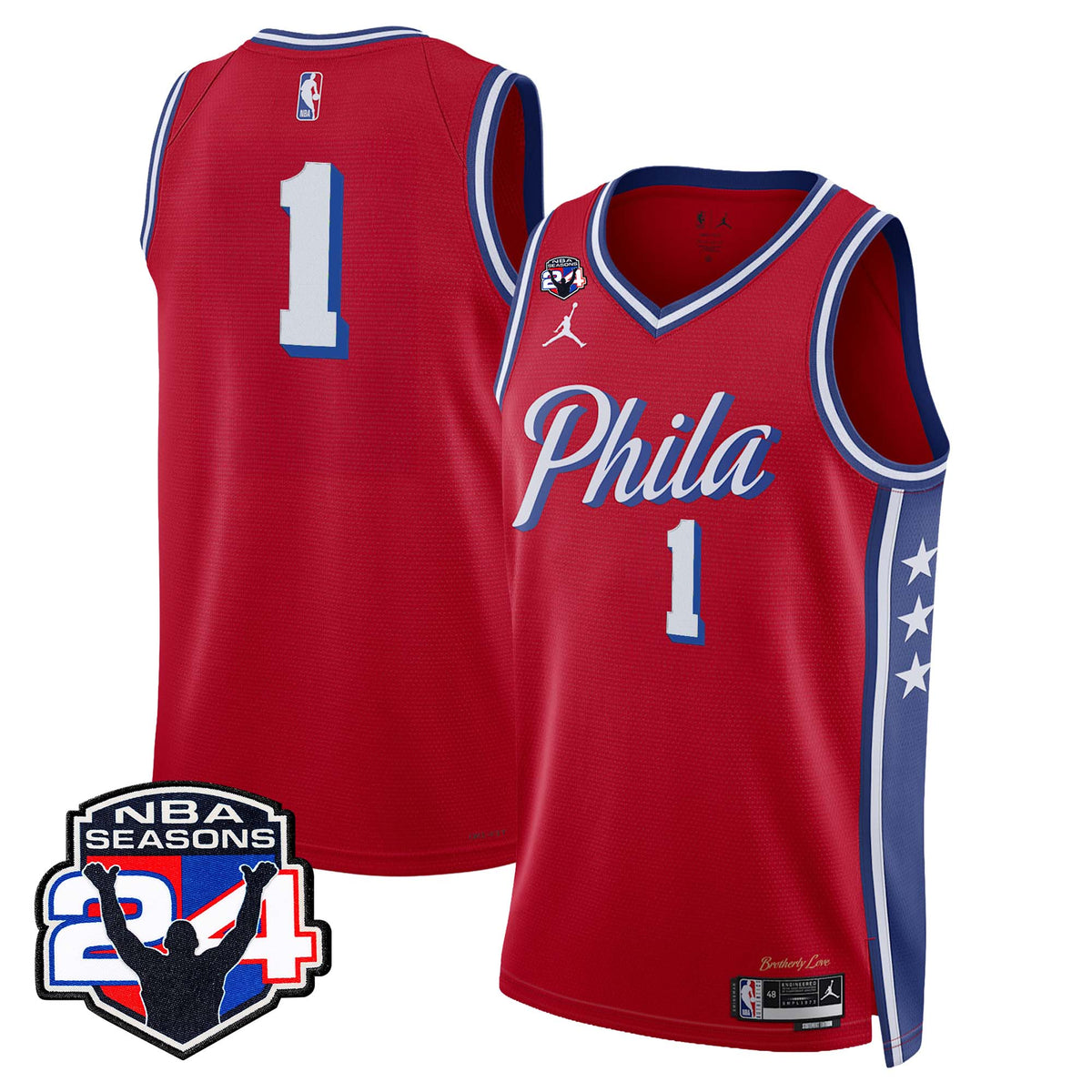  Philadelphia 76ers Swingman Jersey - 24th Season Patch - Stitched