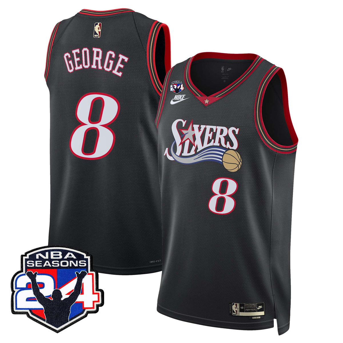  Philadelphia 76ers Swingman Jersey - 24th Season Patch - Stitched