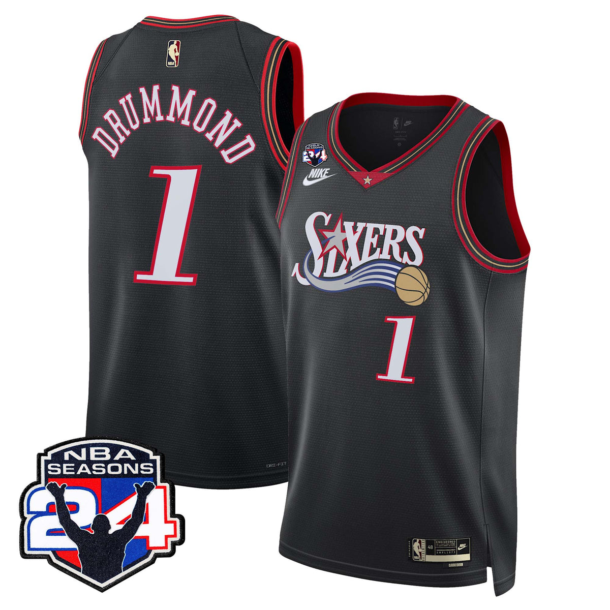  Philadelphia 76ers Swingman Jersey - 24th Season Patch - Stitched