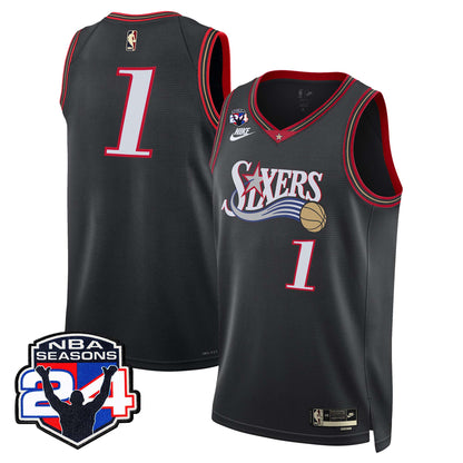  Philadelphia 76ers Swingman Jersey - 24th Season Patch - Stitched