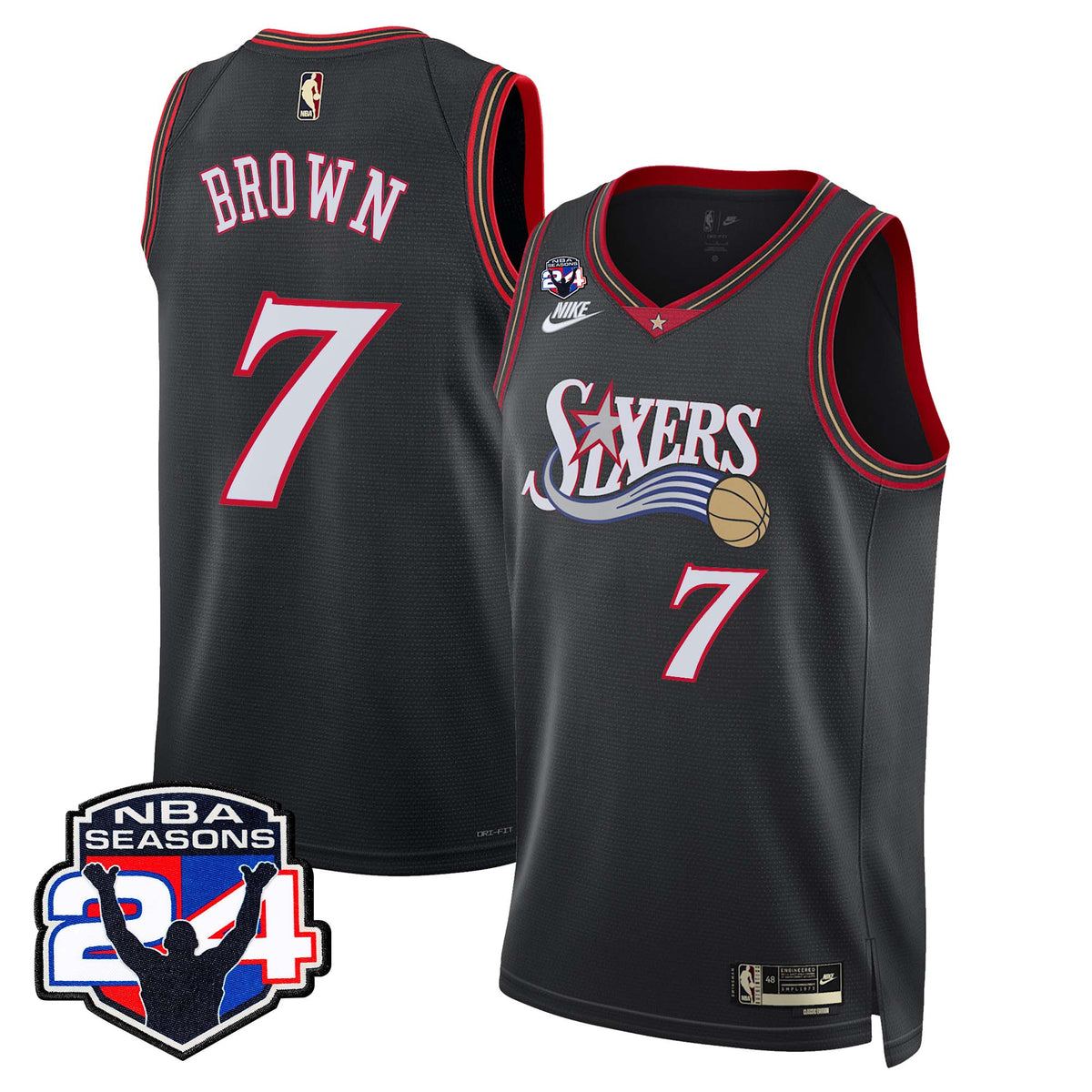  Philadelphia 76ers Swingman Jersey - 24th Season Patch - Stitched