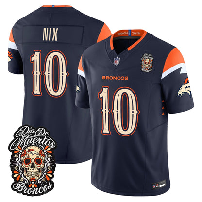 Denver Broncos Día de los Muertos Vapor Limited Jersey - Stitched