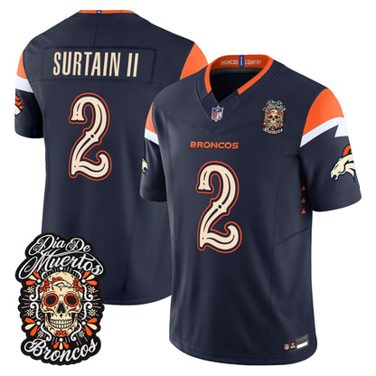 Denver Broncos Día de los Muertos Vapor Limited Jersey - Stitched