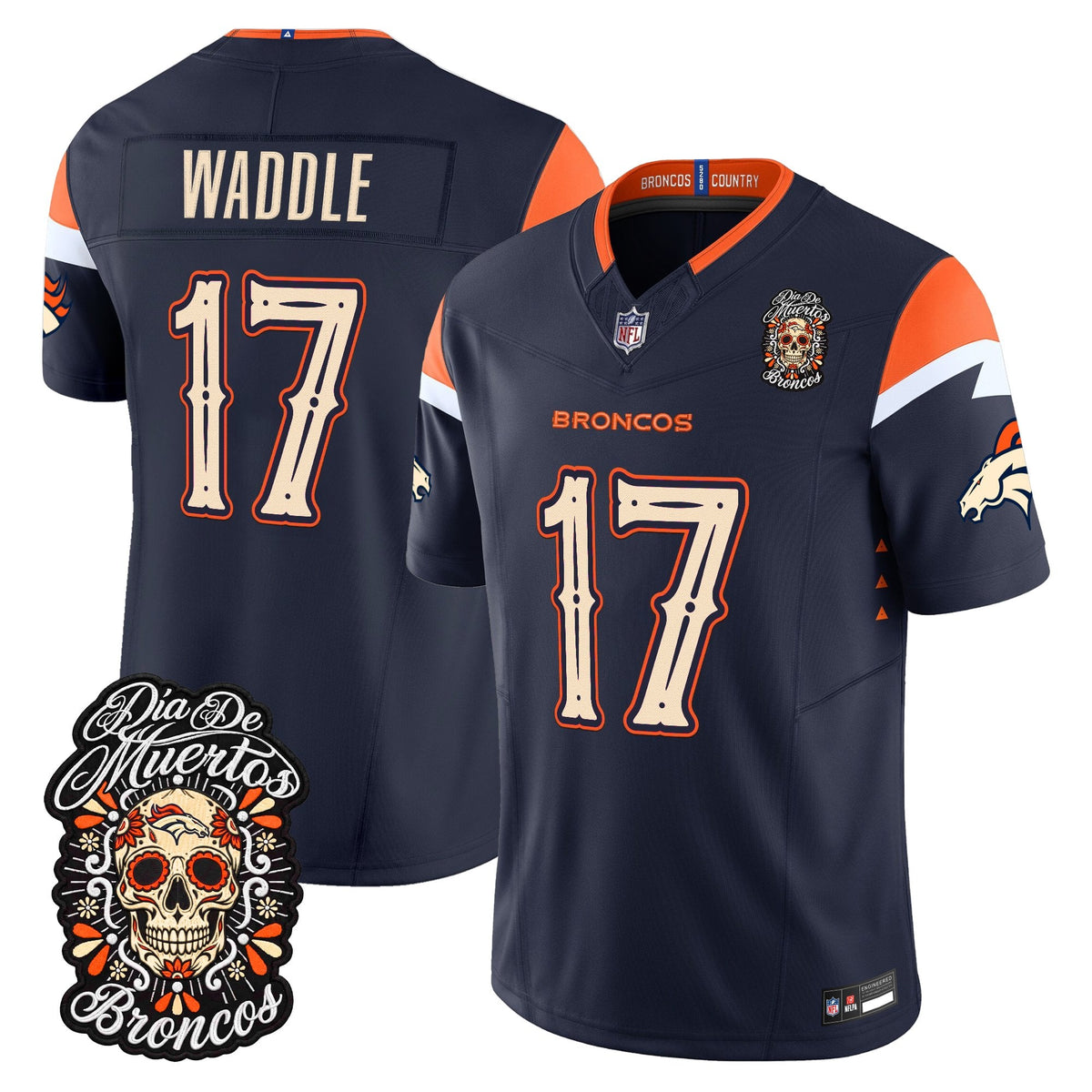 Denver Broncos Día de los Muertos Vapor Limited Jersey - Stitched