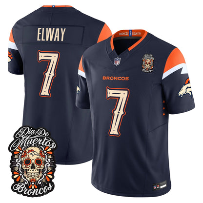 Denver Broncos Día de los Muertos Vapor Limited Jersey - Stitched