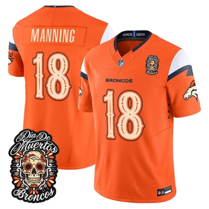 Denver Broncos Día de los Muertos Vapor Limited Jersey - Stitched