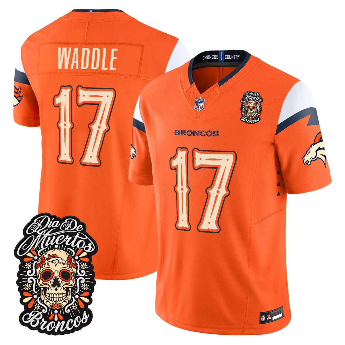 Denver Broncos Día de los Muertos Vapor Limited Jersey - Stitched