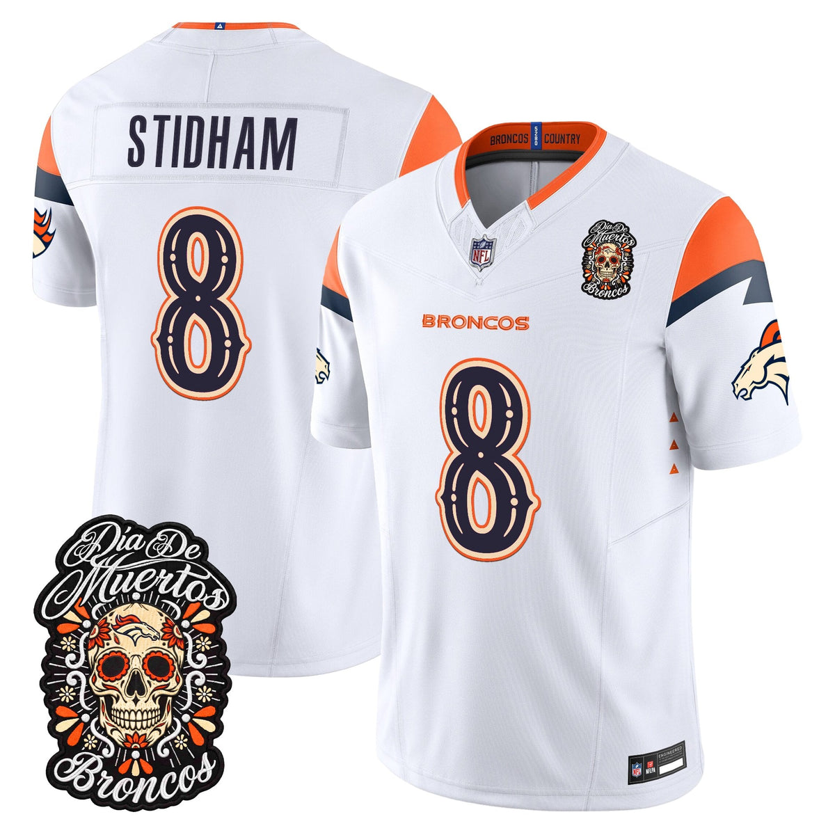 Denver Broncos Día de los Muertos Vapor Limited Jersey - Stitched