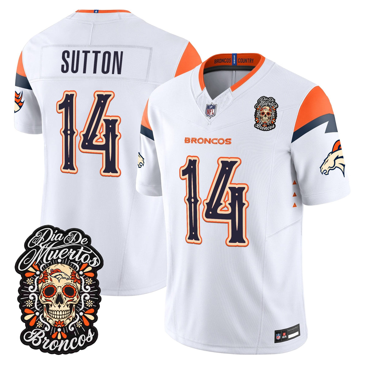 Denver Broncos Día de los Muertos Vapor Limited Jersey - Stitched